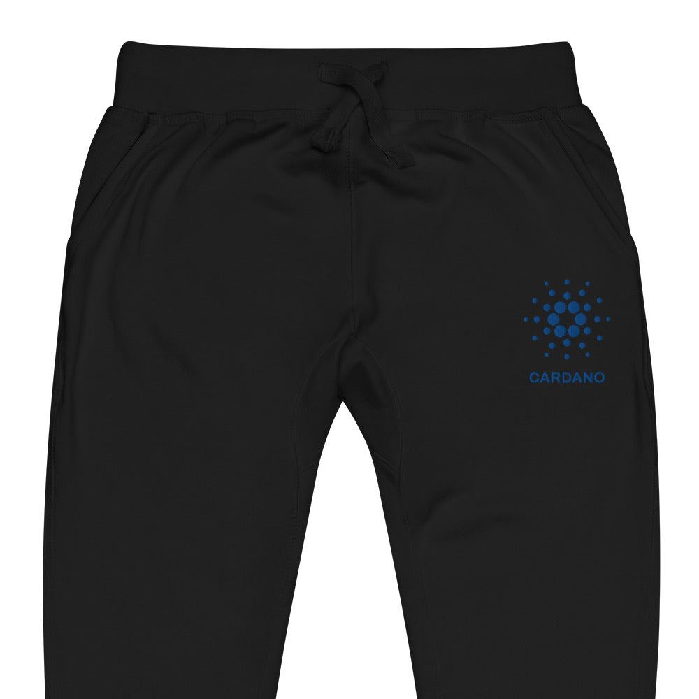 Embroidered Cardano ADA Sweatpants - black zoomed embroidery