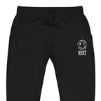 Embroidered REKT Style 2 Fleece Jogger Sweatpants - black zoomed embroidery