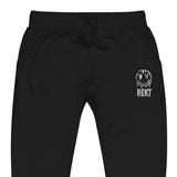 Embroidered REKT Style 2 Fleece Jogger Sweatpants - black zoomed embroidery