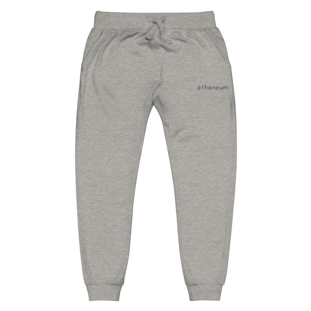 Ethereum ETH Embroidered Sweatpants - carbon grey front view