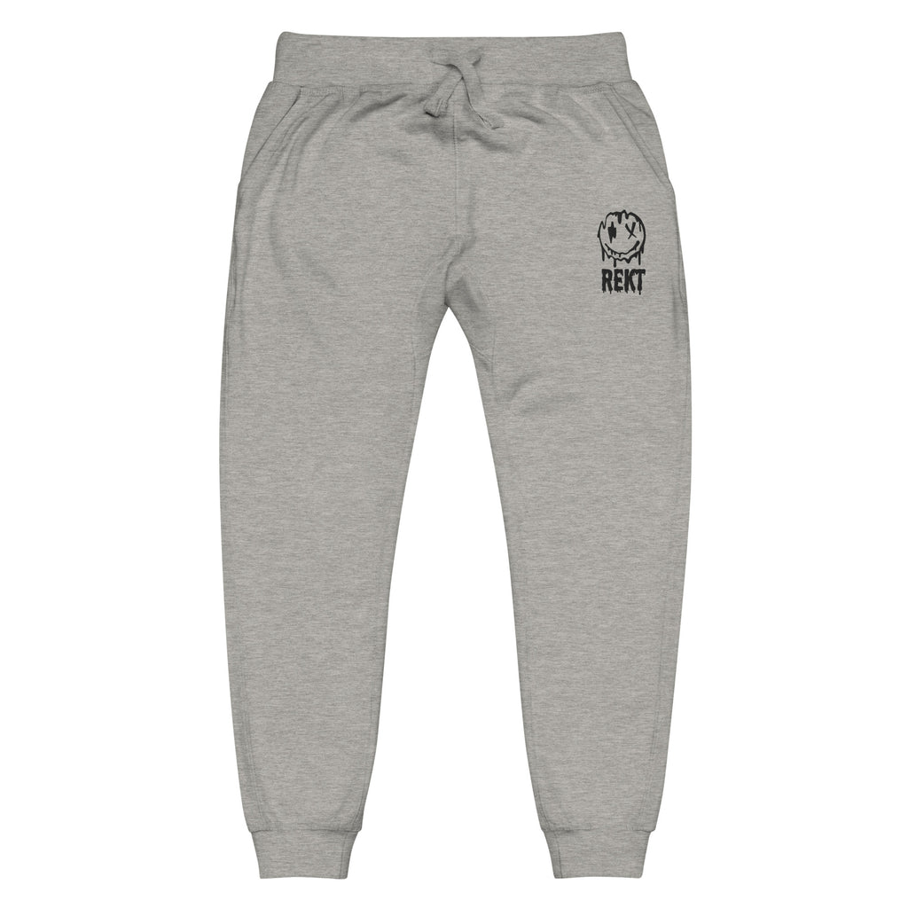 REKT Style 2 Embroidered Sweatpants - carbon grey front view