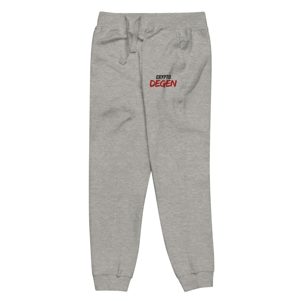 Embroidered "Crypto Degen" Unisex Fleece Jogger Sweatpants