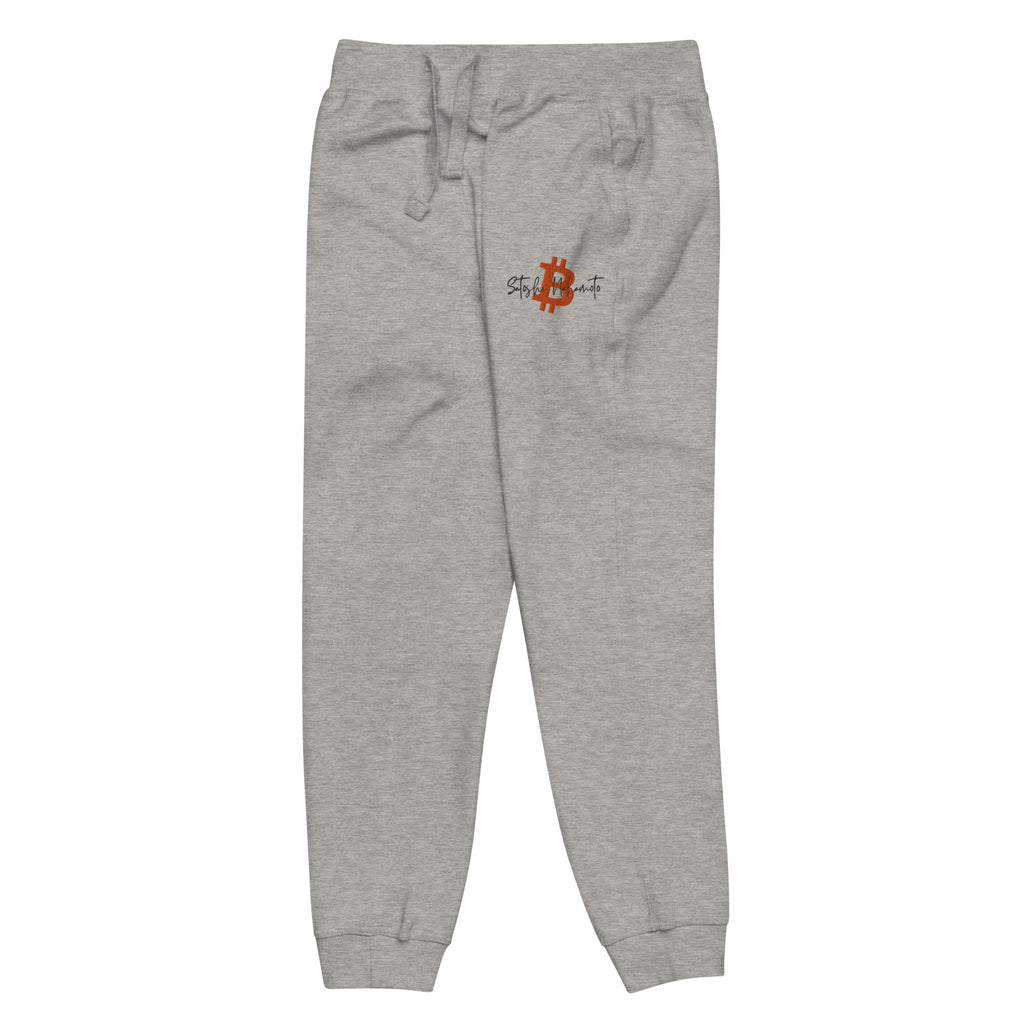Embroidered Satoshi Nakamoto Unisex Fleece Jogger Sweatpants