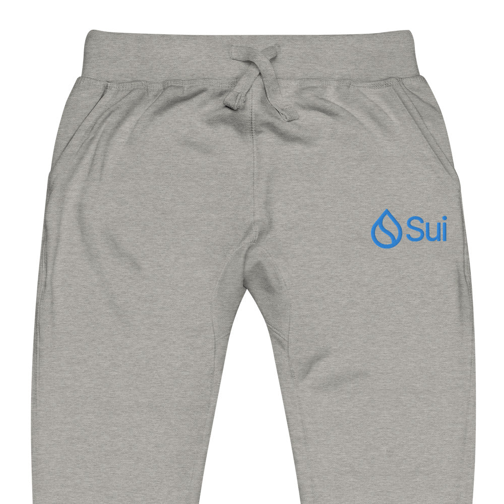Embroidered Sui SUI Fleece Jogger Sweatpants - carbon grey zoomed embroidery