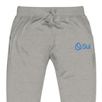Embroidered Sui SUI Fleece Jogger Sweatpants - carbon grey zoomed embroidery