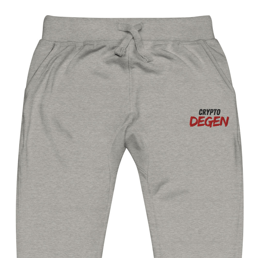 Embroidered Crypto Degen Sweatpants - carbon grey zoomed embroidery
