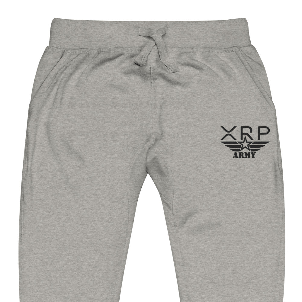 Embroidered XRP Army Sweatpants - carbon grey zoomed embroidery