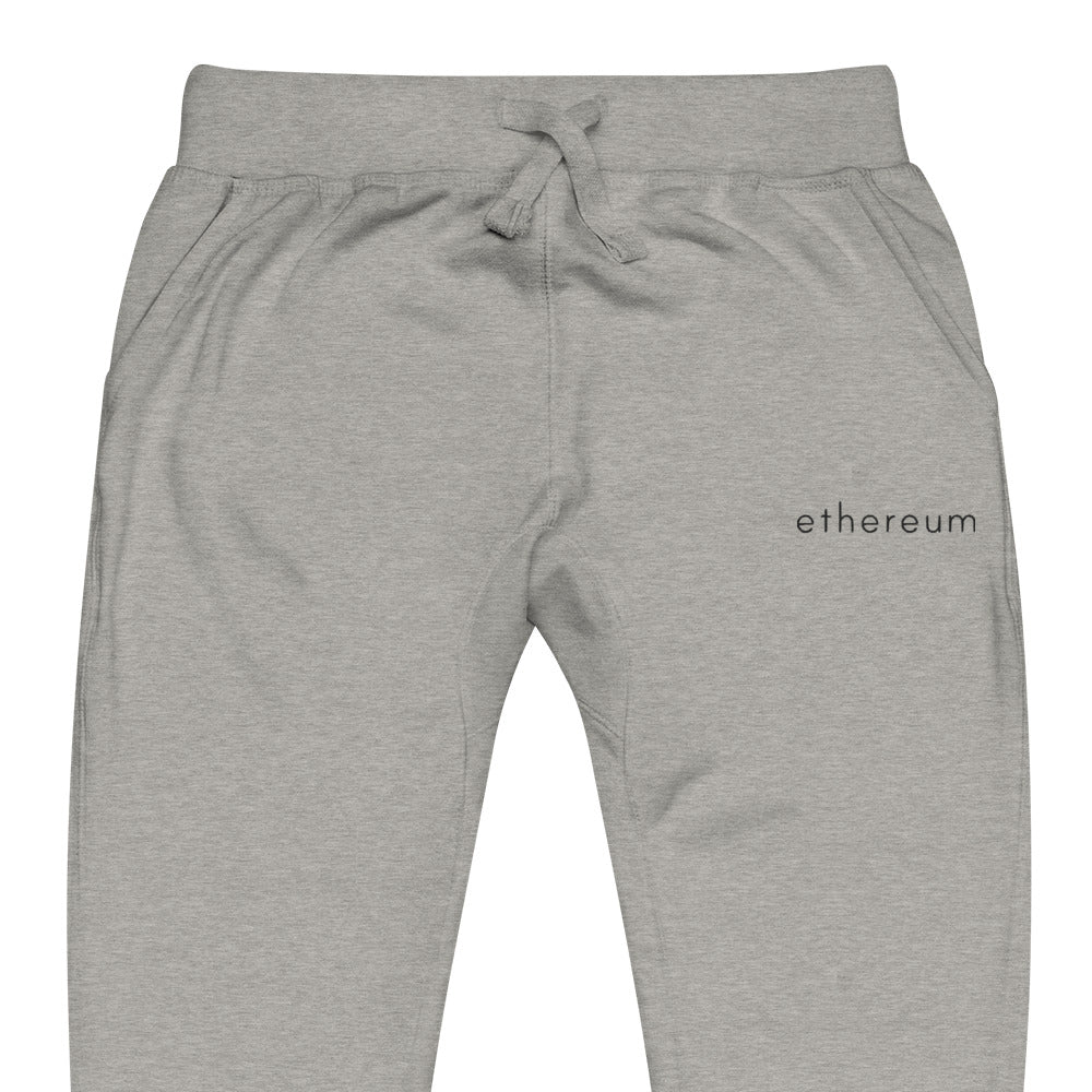 Embroidered Ethereum Sweatpants - carbon grey zoomed embroidery
