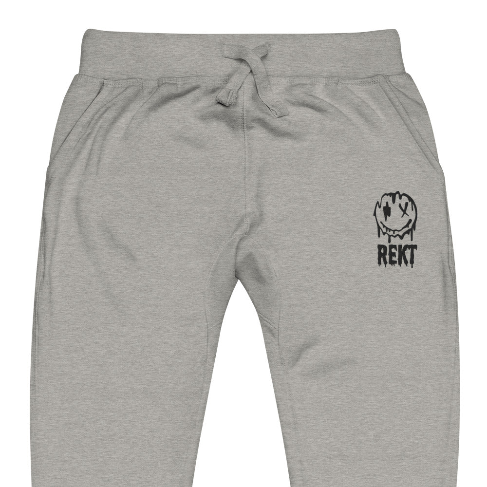 Embroidered REKT Style 2 Sweatpants - carbon grey zoomed embroidery