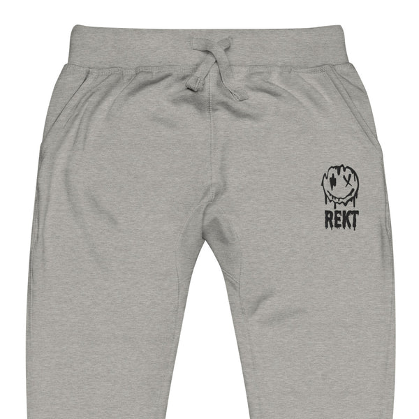 Embroidered REKT Style 2 Sweatpants - carbon grey zoomed embroidery