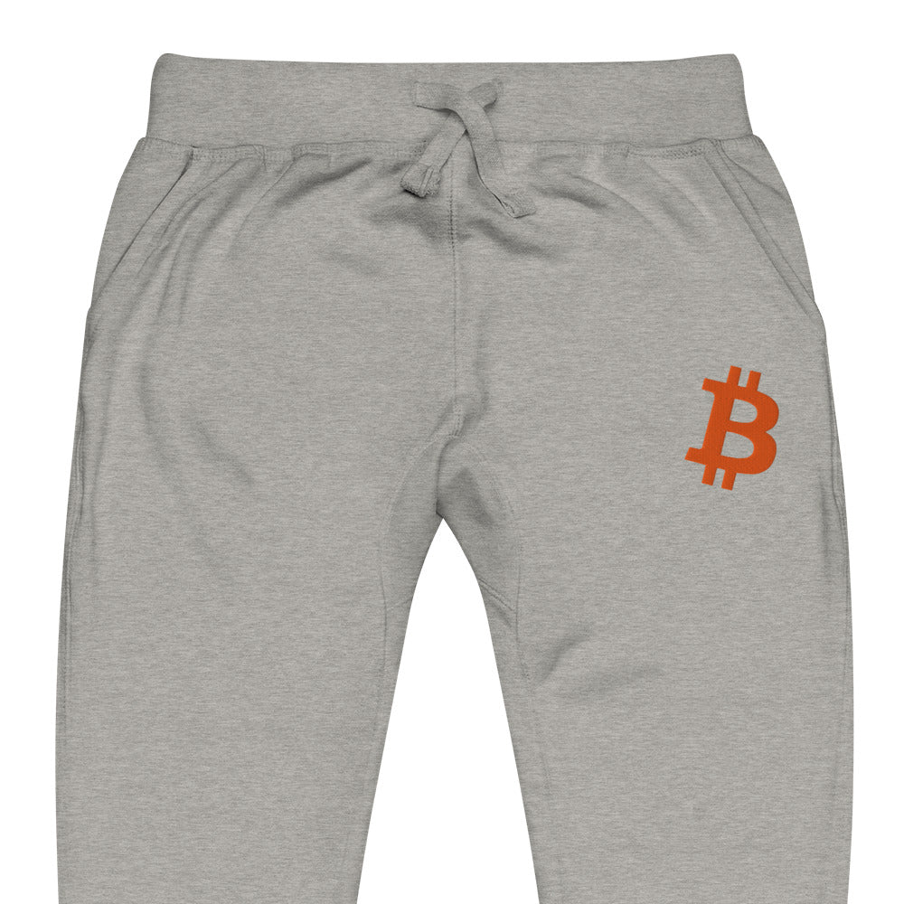 Embroidered Bitcoin B Sweatpants - carbon grey zoomed embroidery
