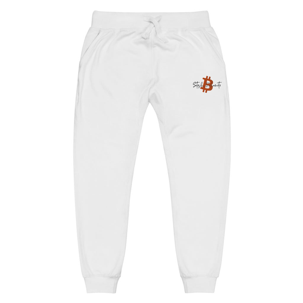 Embroidered Satoshi Nakamoto Unisex Fleece Jogger Sweatpants