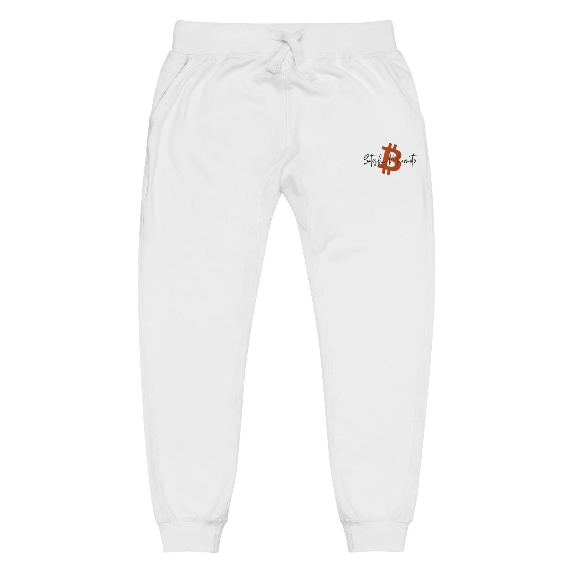 Embroidered Satoshi Nakamoto Unisex Fleece Jogger Sweatpants