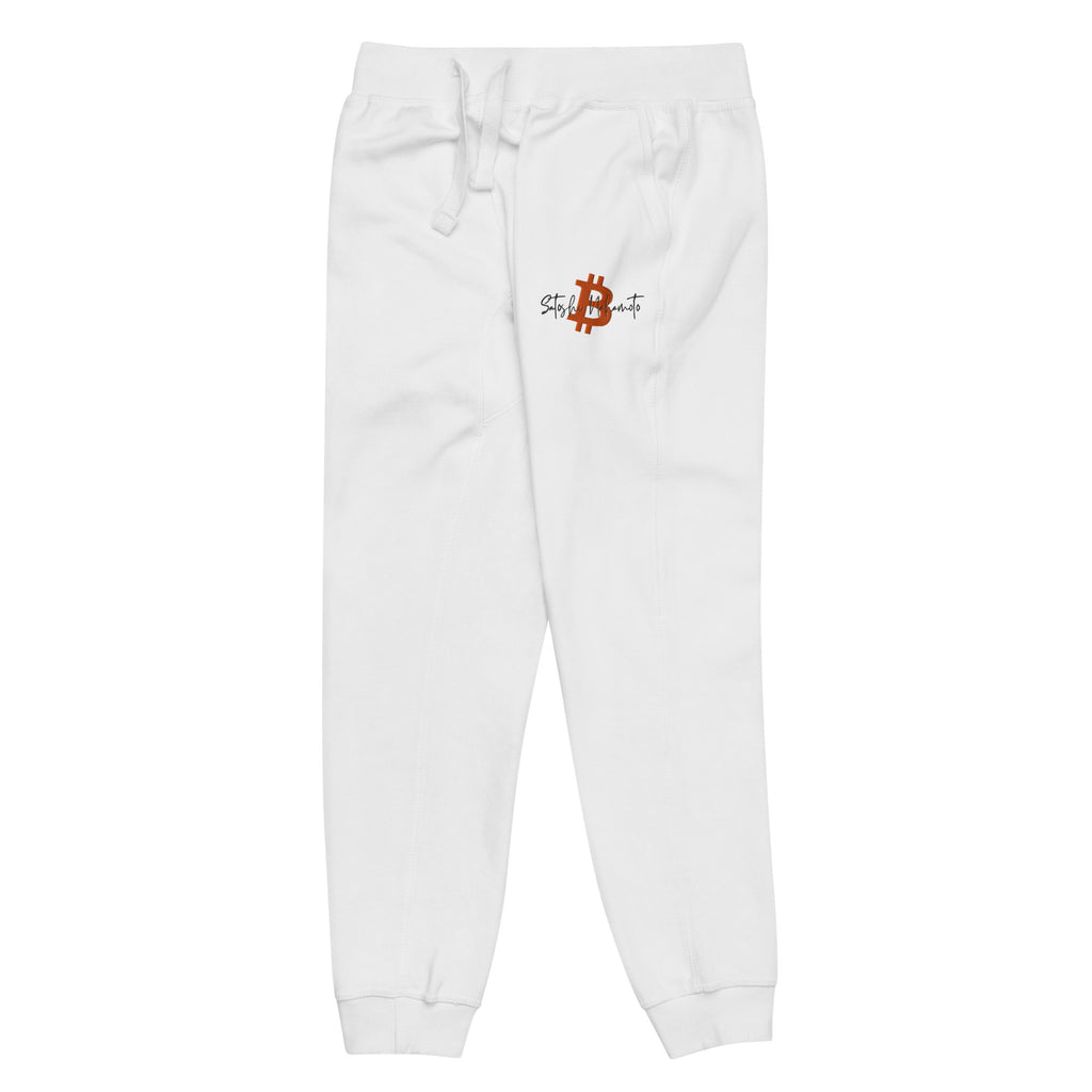 Embroidered Satoshi Nakamoto Unisex Fleece Jogger Sweatpants