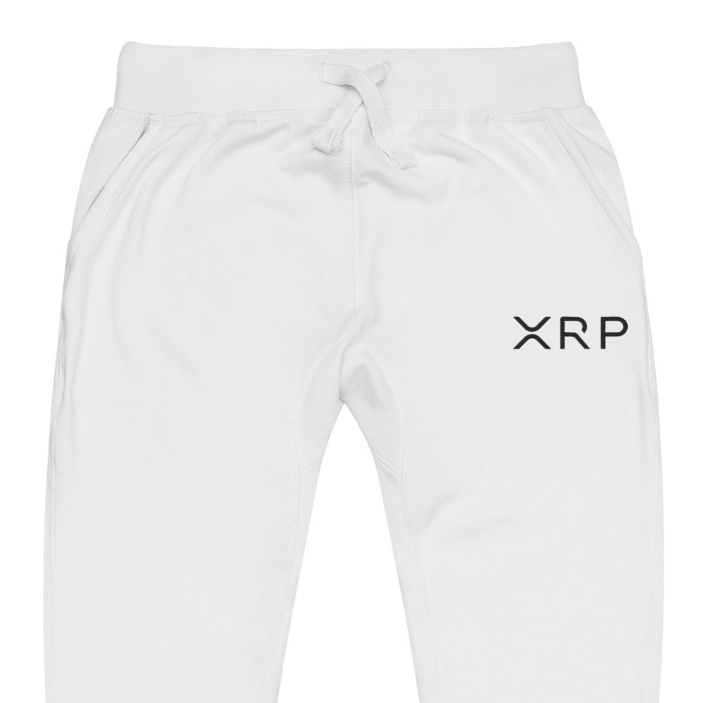 Embroidered XRP Sweatpants - white zoomed embroidery