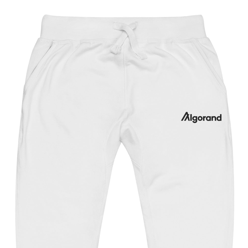 Embroidered Algorand Sweatpants - white zoomed embroidery