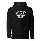 XRP Army Crypto Hoodie Design 2 - front view with XRP Army graphic