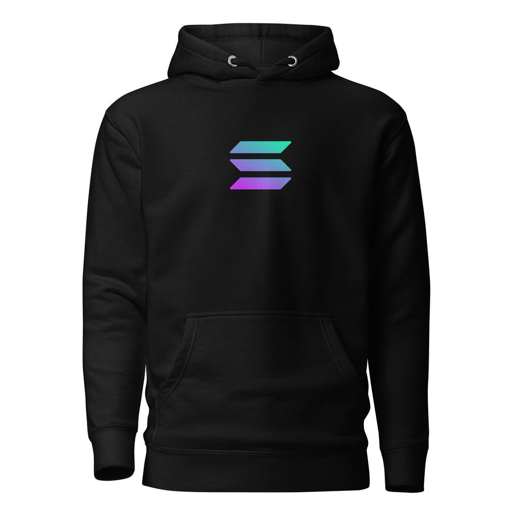 Solana Crypto Pullover Hoodie - front view with SOL graphic