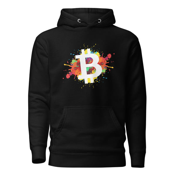 Bitcoin Splat Soft Cotton Pullover Hoodie