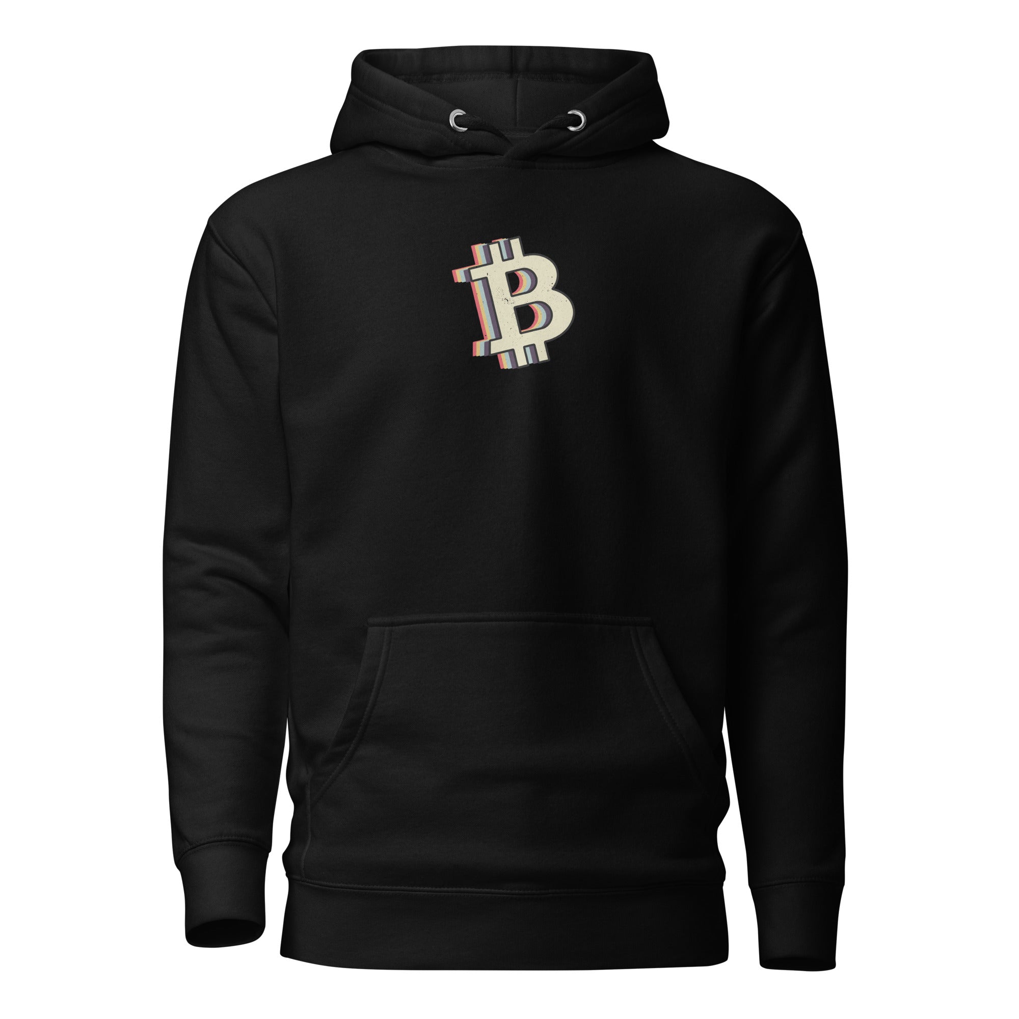 Retro Bitcoin B Logo Hoodie - back view