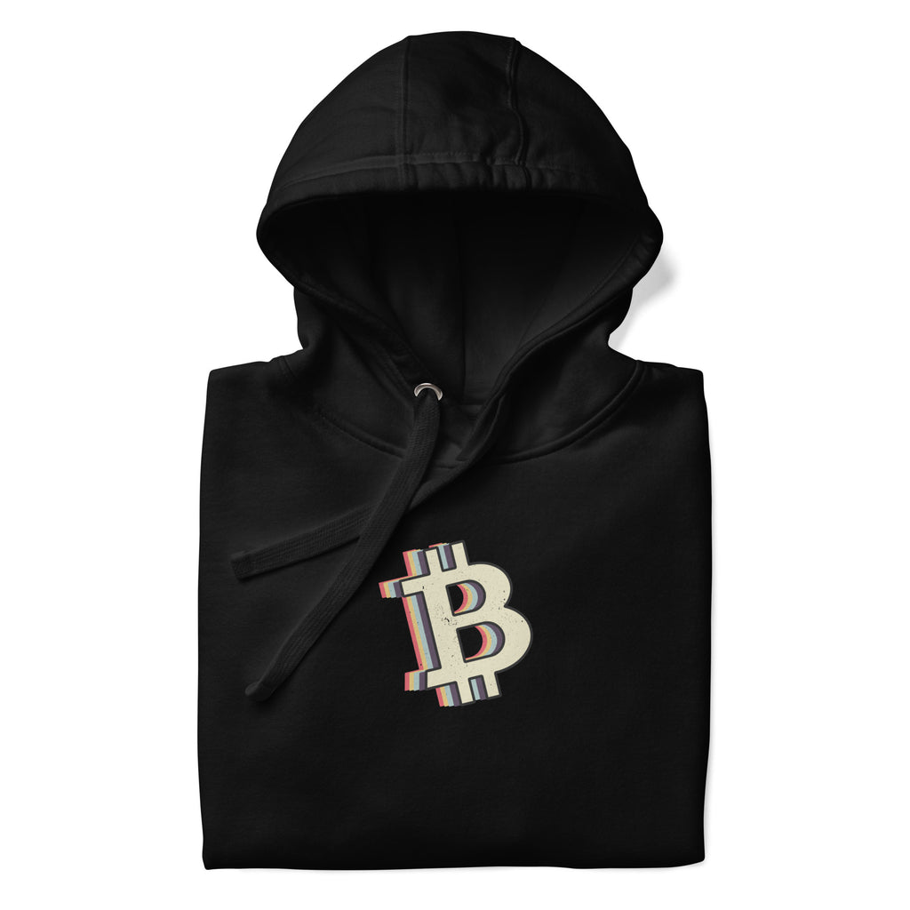 Retro Bitcoin "B" Logo Soft Cotton Pullover Hoodie