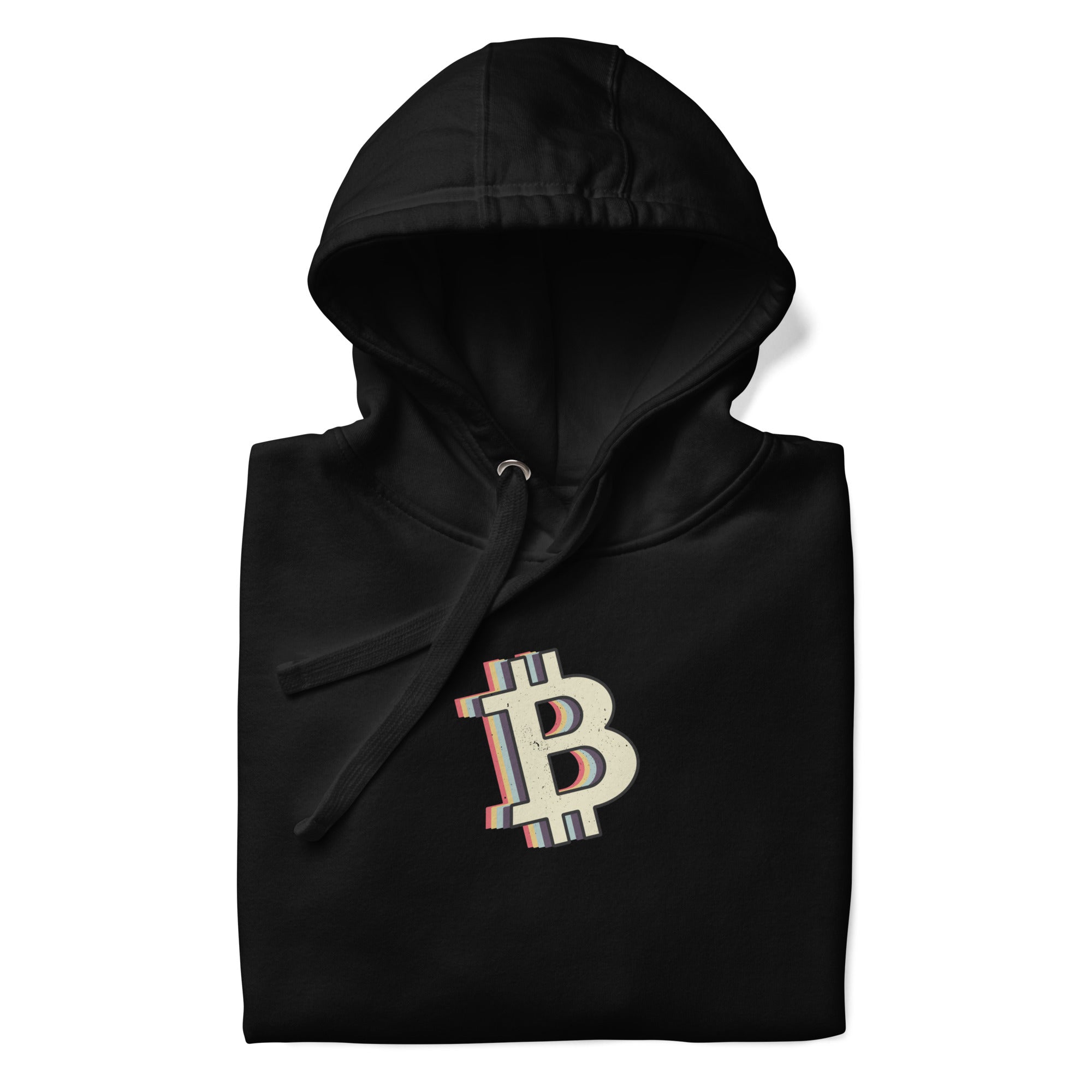 Retro Bitcoin "B" Logo Soft Cotton Pullover Hoodie