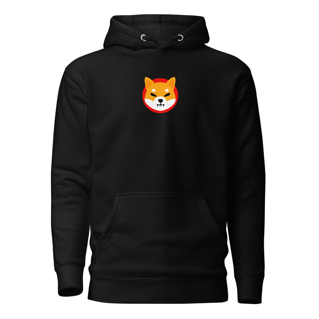 Shiba Inu SHIB Crypto Pullover Hoodie - front view black