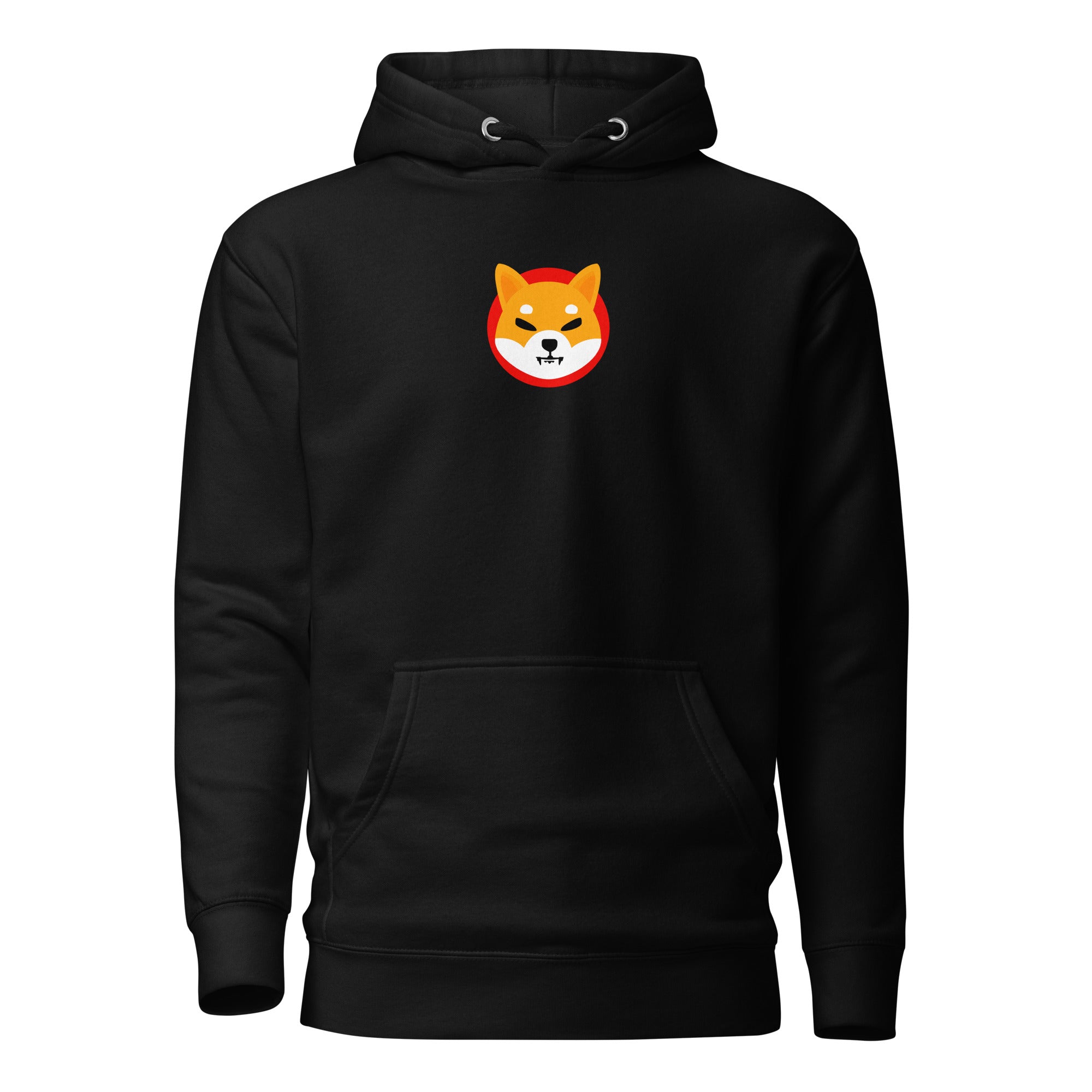 Shiba Inu SHIB Crypto Pullover Hoodie - front view black