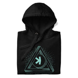 Kaspa KAS Trilema Solved crypto hoodie - lifestyle worn view
