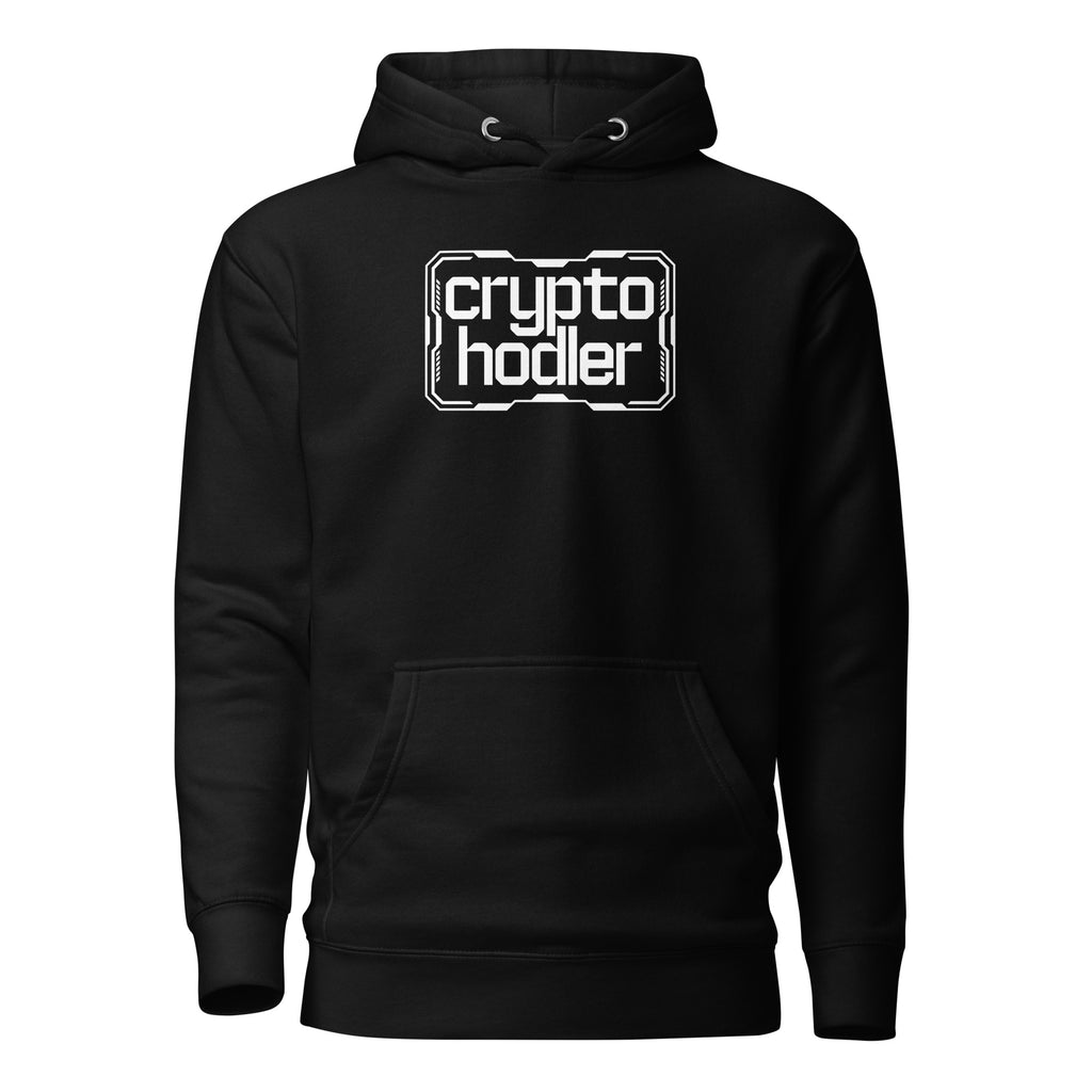 Crypto HODLer Pullover Hoodie - front view black