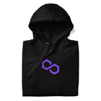 Polygon MATIC crypto hoodie - lifestyle worn view