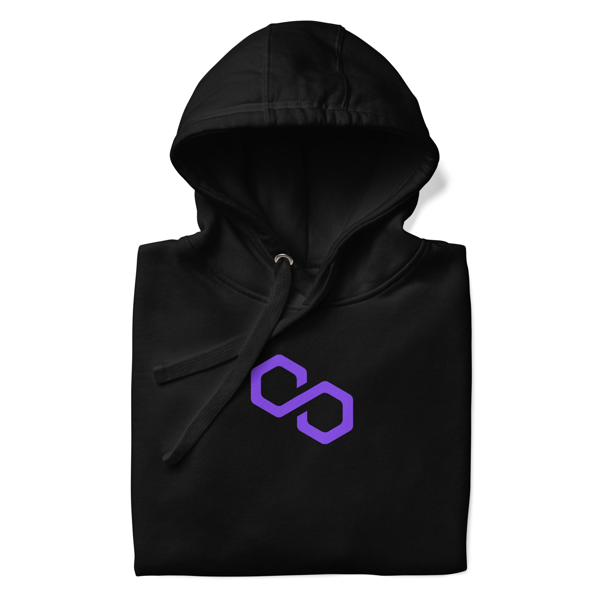 Polygon MATIC crypto hoodie - lifestyle worn view