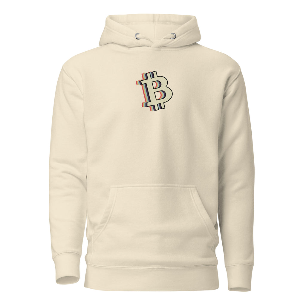 Retro Bitcoin B Logo crypto hoodie - side view