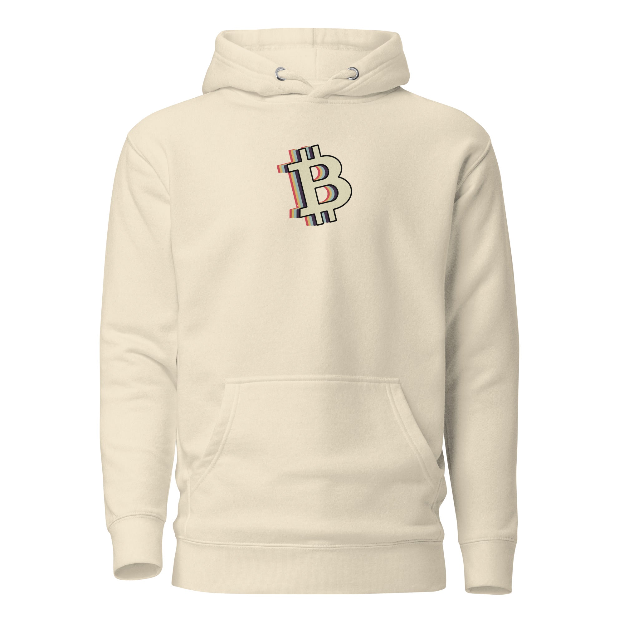 Retro Bitcoin B Logo crypto hoodie - side view