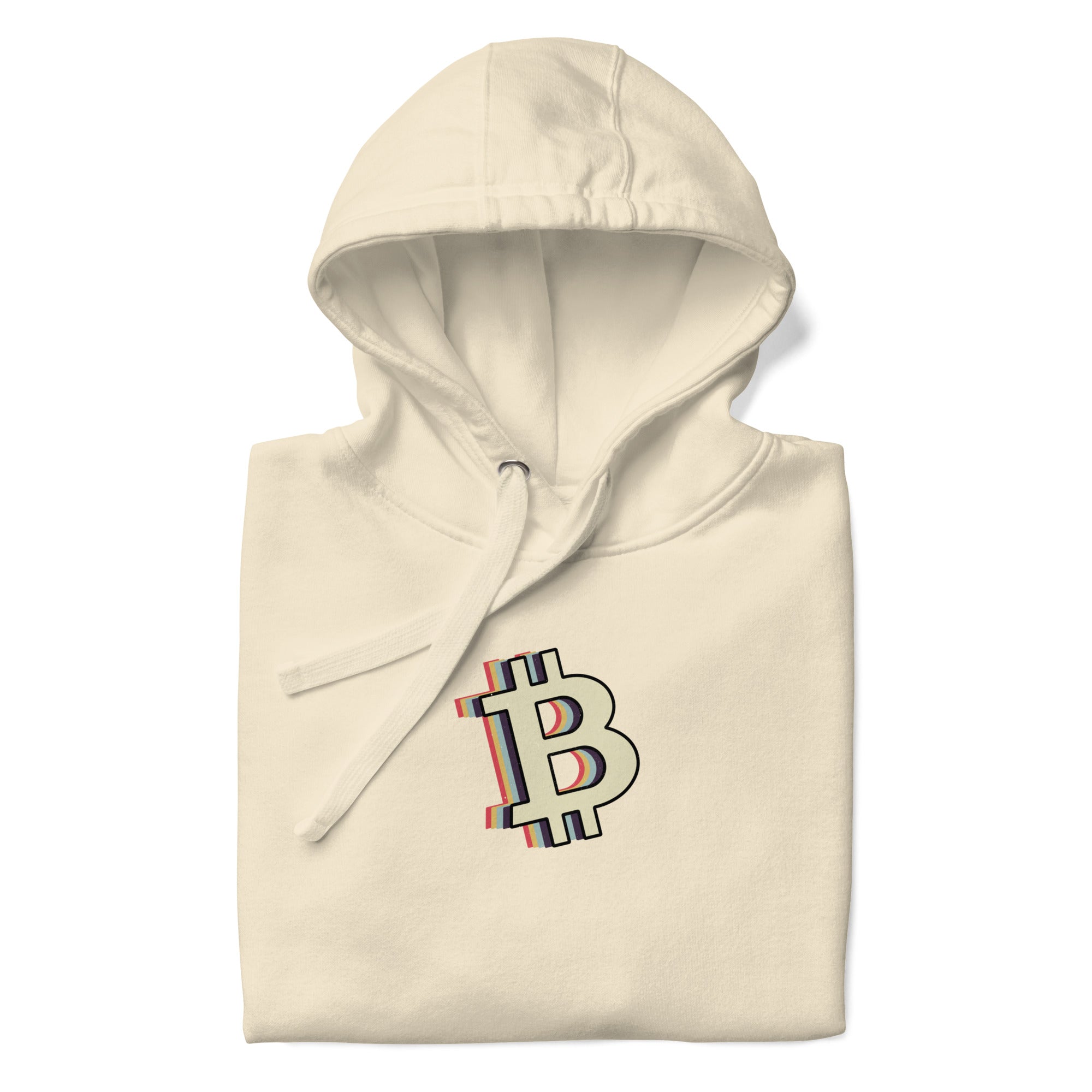 Retro Bitcoin "B" Logo Soft Cotton Pullover Hoodie