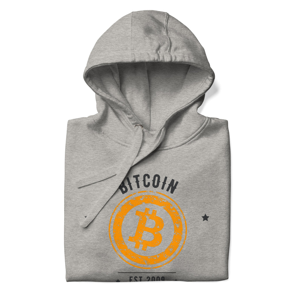 Bitcoin Est. 2009 BTC Pullover Hoodie - lifestyle worn view