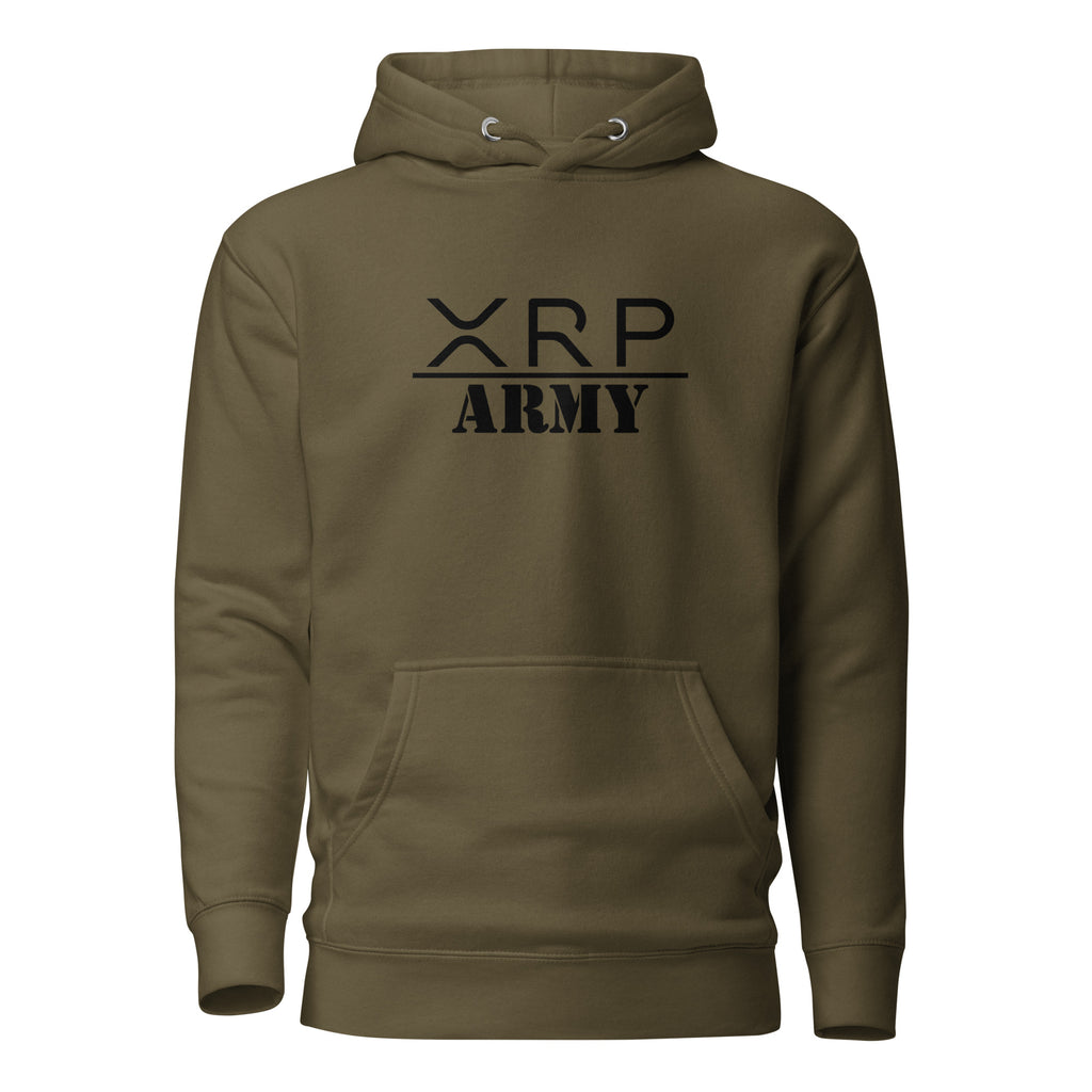 XRP Army crypto pullover hoodie - side view