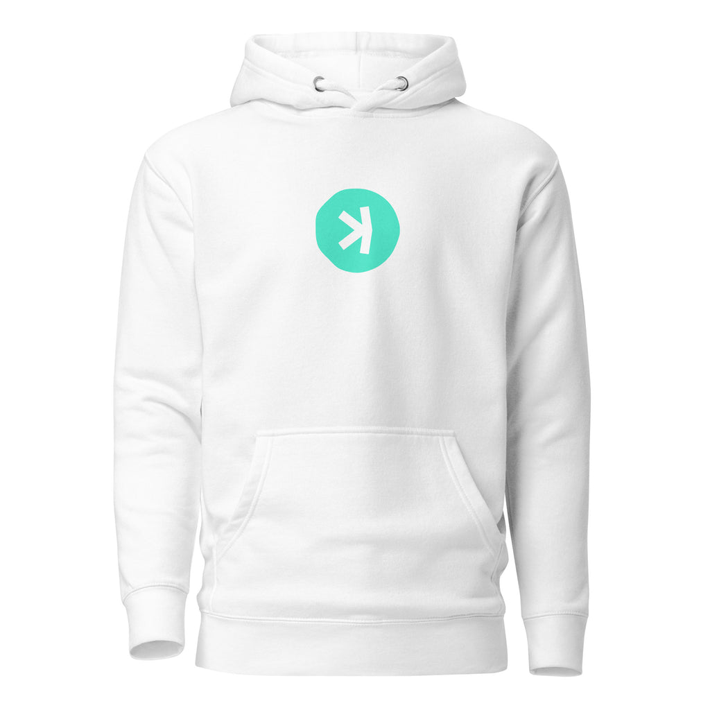 Kaspa KAS Crypto Pullover Hoodie - front view with KAS graphic
