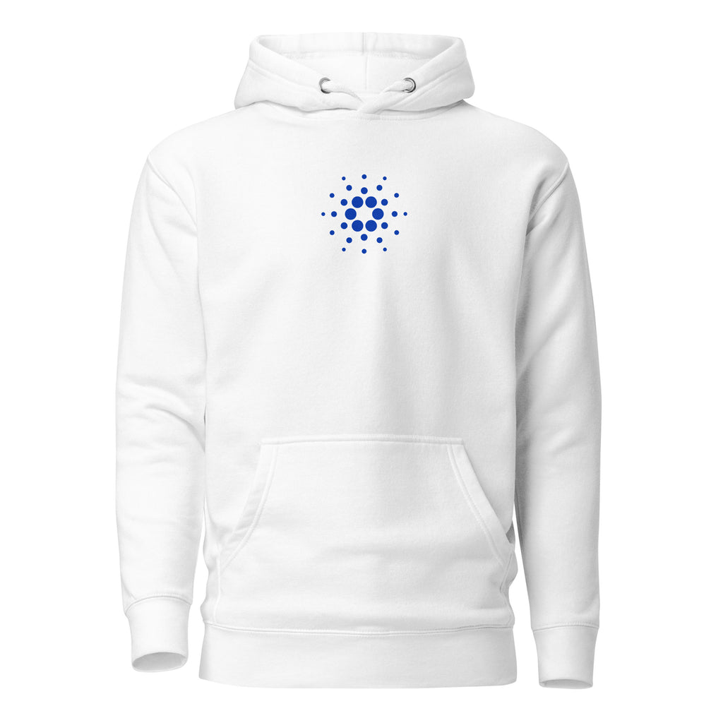 Cardano ADA Crypto Pullover Hoodie - front view with ADA graphic