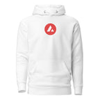 Avalanche AVAX Crypto Pullover Hoodie - front view with AVAX logo graphic