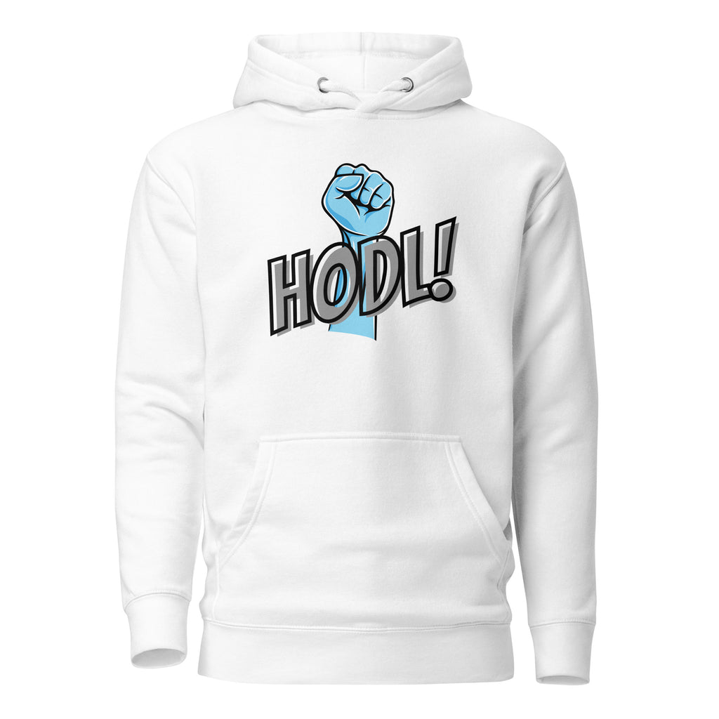 HODL Bitcoin Crypto Pullover Hoodie - front view black