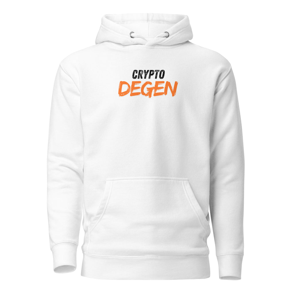 Crypto Degen Pullover Hoodie - front view black