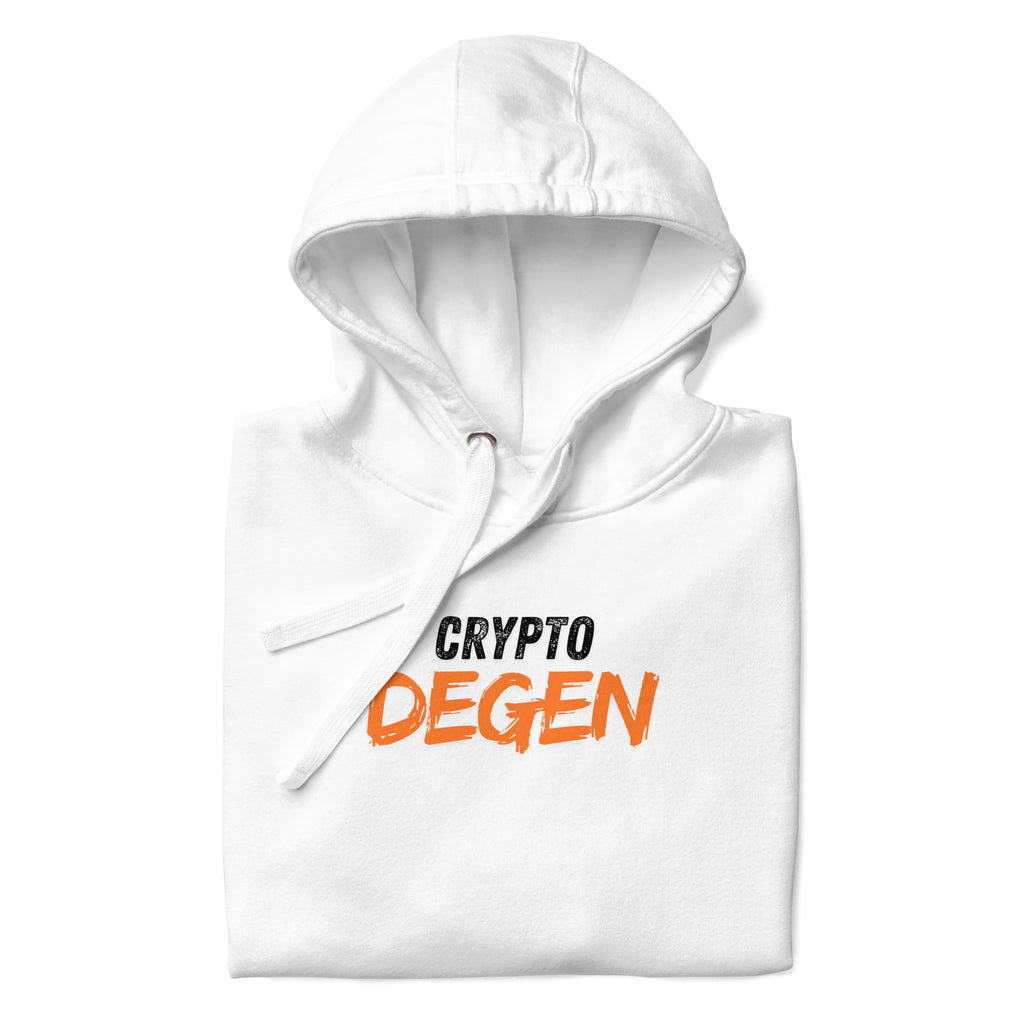 Crypto Degen lifestyle hoodie - lifestyle worn view