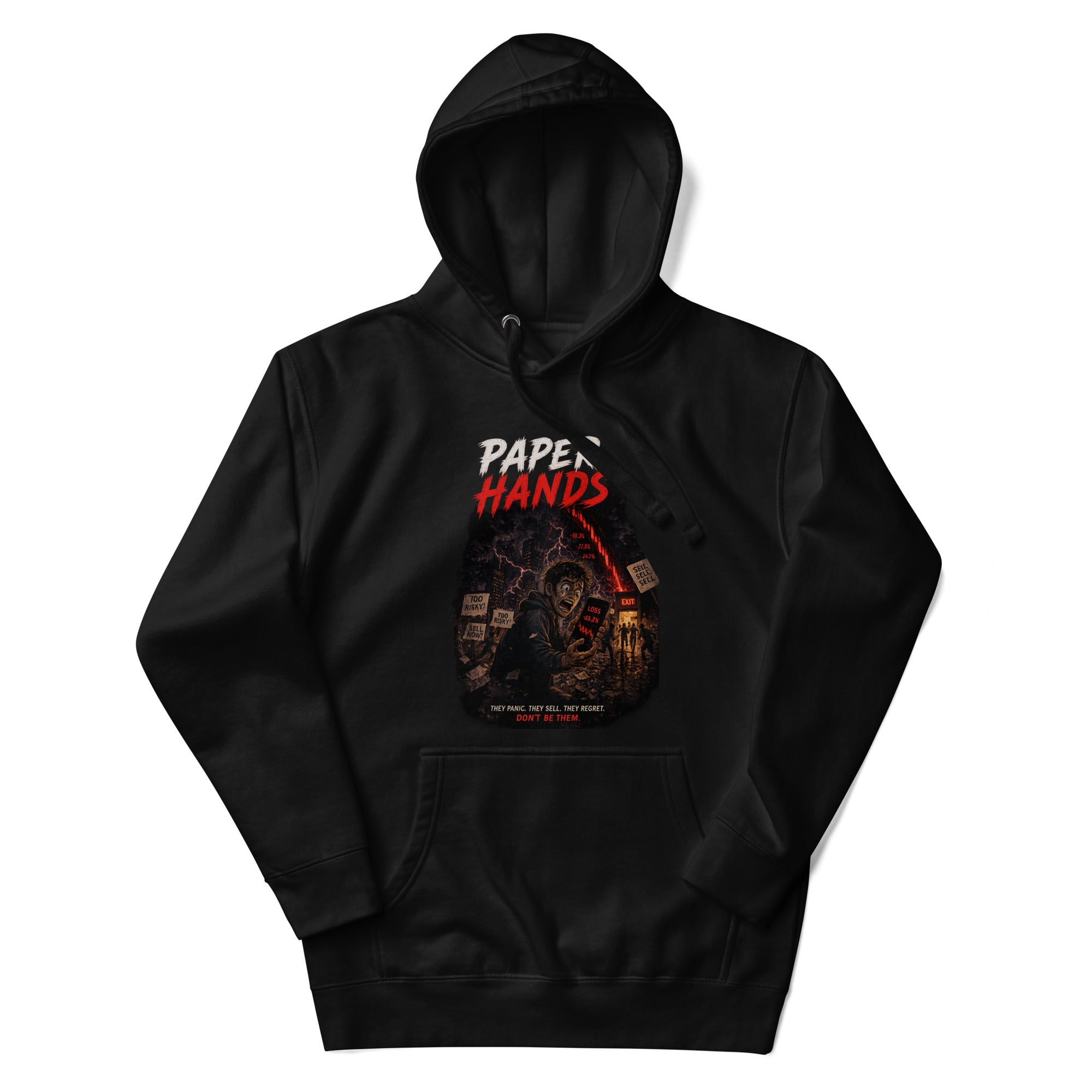 Paper Hands Reaper Crypto Graphic Hoodie - back view