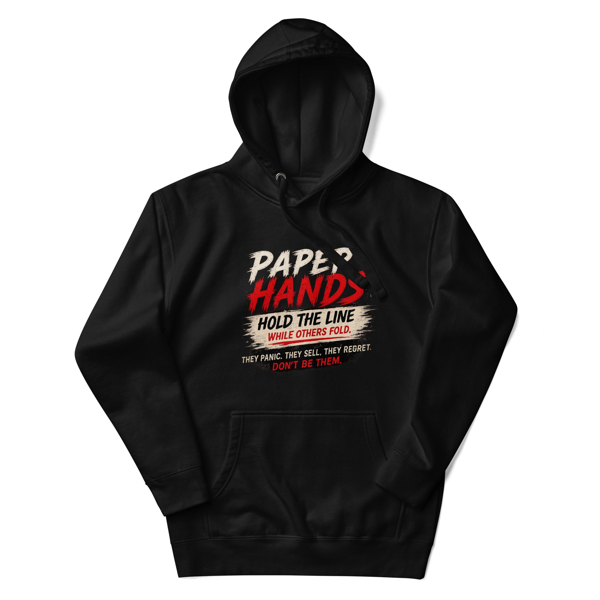 Paper Hands Hold The Line Crypto Graphic Hoodie - back view