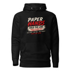 Paper Hands Hold The Line Crypto Graphic Hoodie - front view black