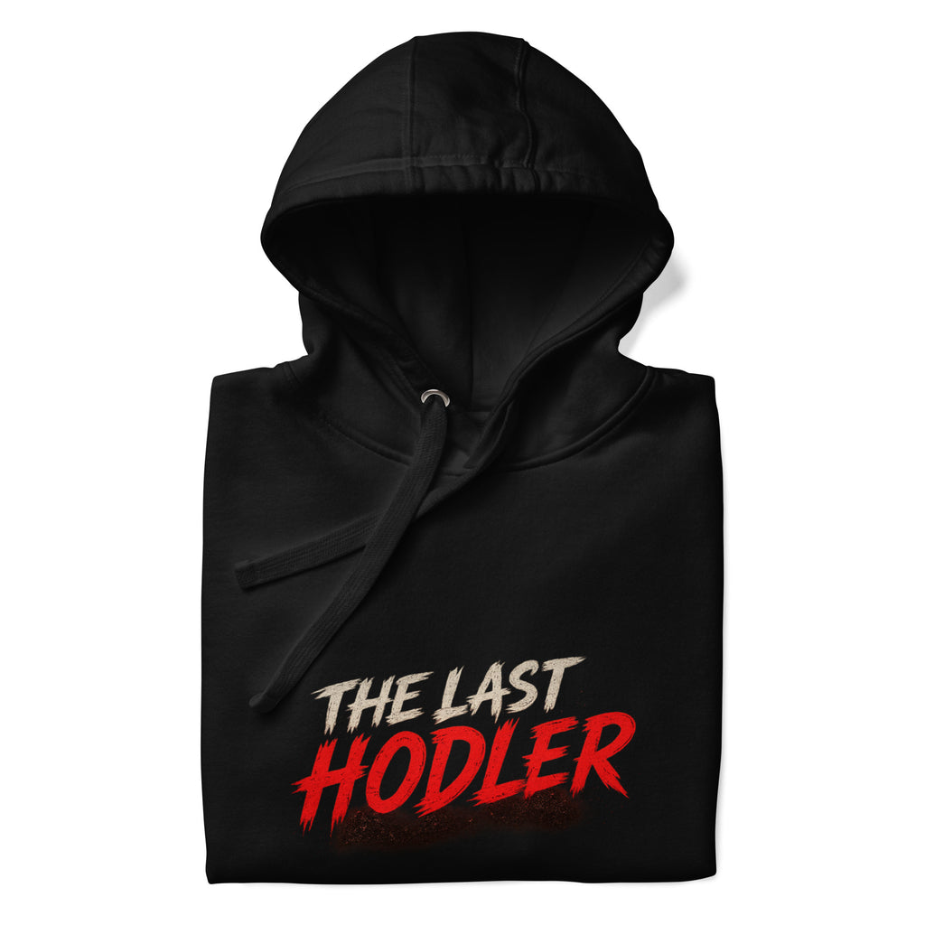 The Last HODLER Crypto Graphic Hoodie - front view white