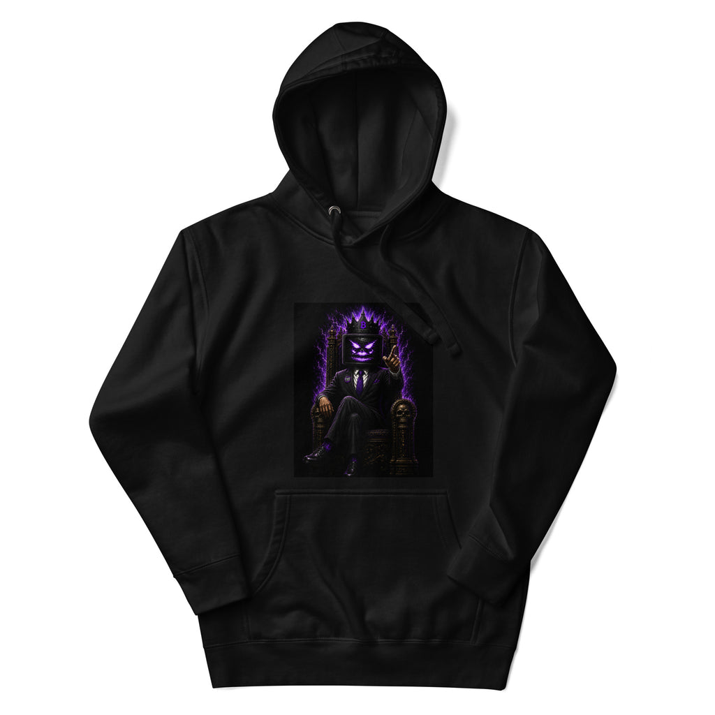 The Fud King Throne Crypto Graphic Hoodie - back view