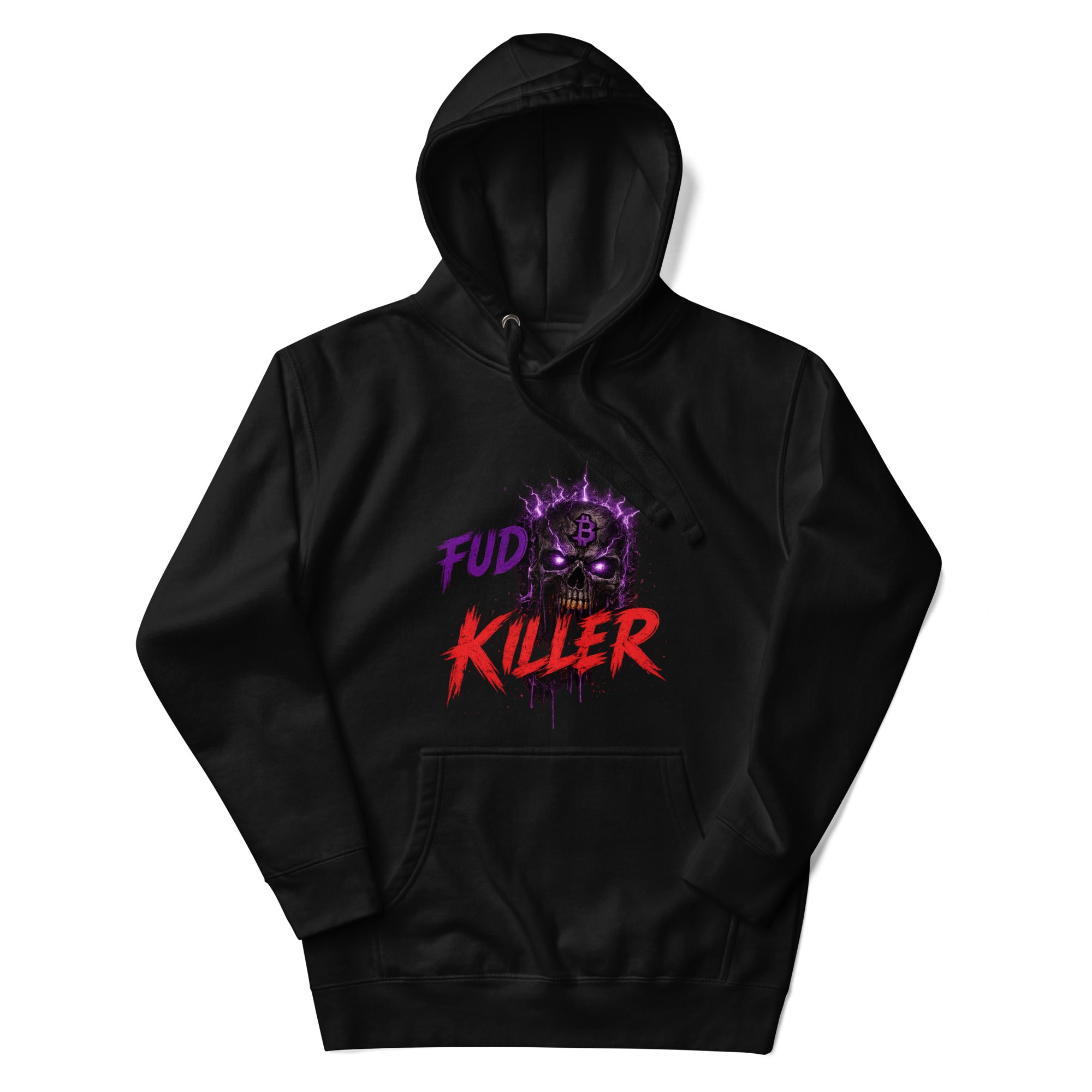 The Fud King Killer Skull Crypto Graphic Hoodie - back view