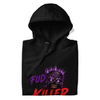 The Fud King Killer Skull Crypto Graphic Hoodie - front view white